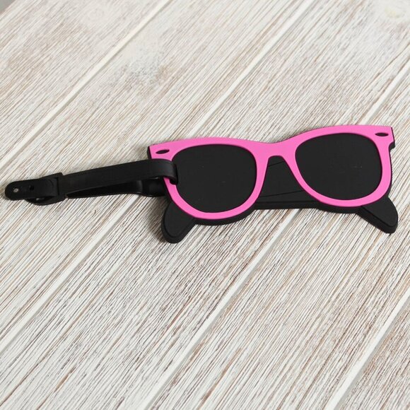NEW Luggage Tag - Bright Pink Sunglasses! - Picture 1 of 5